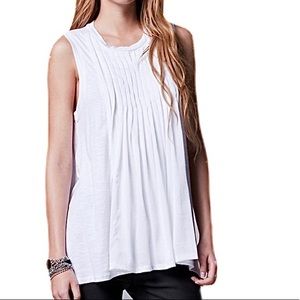 NWT White Pintuck Flowy Tank Top